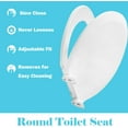 thumbnail image 4 of Round Toilet Seat Replacement for KOHLER 4639-RL-0 Round-Front Toilet Seat, Quiet-Close Lid and Seat, Countoured Seat, Bumpers and Installation Hardware, White, 4 of 11