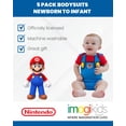 thumbnail image 2 of SUPER MARIO Nintendo Mario Luigi Bowser Infant Baby Boys 5 Pack Bodysuits Newborn to Infant, 2 of 5