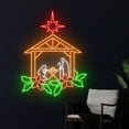 thumbnail image 2 of Handmadetneonsign Nativity Scene Neon Sign, Holy Family Led Sign, Silent Night Neon Light, 2 of 5