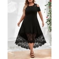 thumbnail image 3 of Gvmfive Womens Plus Size Short Sleeve Asymmetrical Maxi Dress, 3 of 8