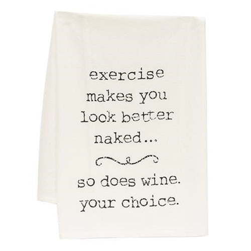 Exercise Makes You Look Better Naked Dish Towel