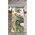 thumbnail image 3 of Ambesonne Dinosaur Quilted Bedspread Set 2 Pcs, Grunge Celtic, Twin Size, Multicolor, 3 of 3