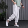 thumbnail image 6 of Edvintorg Lightweight Pants Women Fashion Solid Casual Summer Elastic High Waist Cotton Linen Pants with Pockets Trousers Women White XXL, 6 of 7