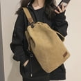 thumbnail image 3 of Hukapapa Nuevo bolso de lona para el pecho, bolso de pecho diagonal de gran capacidad para viajeros masculinos, marrón, 3 of 5