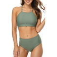thumbnail image 1 of Charmo Womens Halter Bikini Swimsuits High Neck Two Piece Bathing Suit, 1 of 5