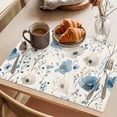 thumbnail image 3 of Spring Floral Placemats Set of 1, off White Lake Blue Flower Leaves Vintage Non-Slip Place Mats Washable Table Mats for Kitchen Dining Table Decorations Indoor/Outdoor, 3 of 9