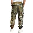 thumbnail image 4 of Havenx Camo Cargo Pants for Men Maple Leaf Print Drawstring Waist Tapered Cargo Pants with Flap Pockets Straight Wide Leg Trousers Athletic Workout Casual Fashion Y2k Clothing,Green L, 4 of 5