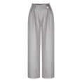 thumbnail image 4 of LLYwey High Waisted Dress Pants For Women Women's Fashion High Waist Wide Leg Pants Solid Color Casual Suit Pants Long Pants Female Long Pant Style H2607 Gray XXL, 4 of 6