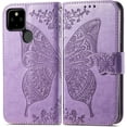 thumbnail image 2 of for Google Pixel 5A 5G Wallet Case, 3D Butterfly Embossing Slim Flip PU Leather Phone Case Magnetic Closure Credit Card Slots Holder Cover for Google Pixel 5A 5G HZD Light Purple, 2 of 16