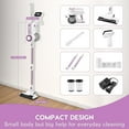 thumbnail image 3 of MOOSOO Stick Vacuum Cleaner, 30Kpa Powerful Suction Cordless Vacuum with Headlight Motorized Brush, Self-Standing for Hard Floor, Carpet Pet Hair, Pink, 3 of 10