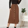thumbnail image 6 of EDFBUYKRS Female Skirts Long Skirts for Women Summer Plus Size Women's Long Skirt Solid High Waist Skirt Corduroy Wrap Slim Fit Solid Skirt Autumn and Winter, 6 of 9