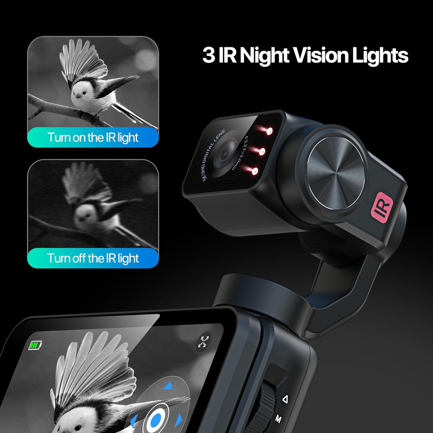 ORDRO M5 Handheld Camcorder 5K 30FPS Video Camera 3-Axis Stabilization Night Vision Digital Camera