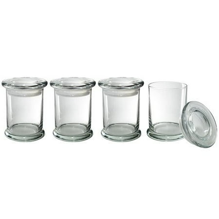 - 2.75 oz Candle Glass Jar with Airtight Glass Cover Lid (4 pack)