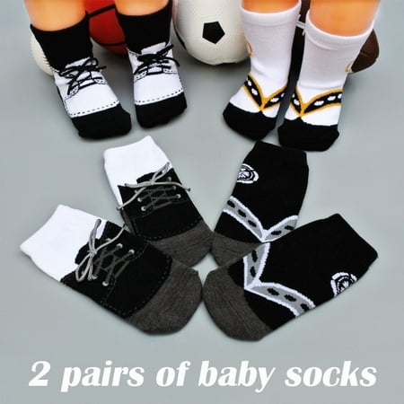 

2 Pcs Infants Children Hoses Imitation Sports Socks Fake Clogs Slippers Non-Slip Baby Modeling Socks