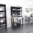 thumbnail image 3 of Ktaxon 36" × 21" Stainless Steel Utility Prep Sink with Drainboard, Freestanding One Compartment Sink with Adjustable Shelves & 3.5" Drain, 3 of 8