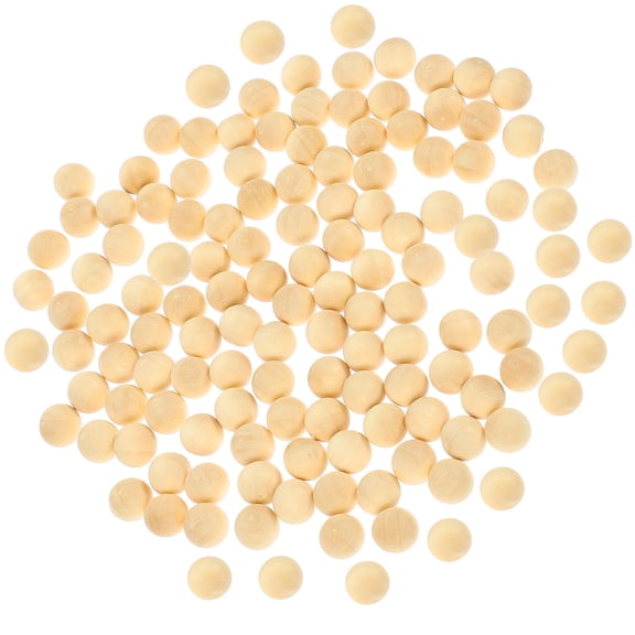 Mobestech Round Wooden Baubles Balls 300 Pcs for Jewelry Making and Home Decoration Wood Color
