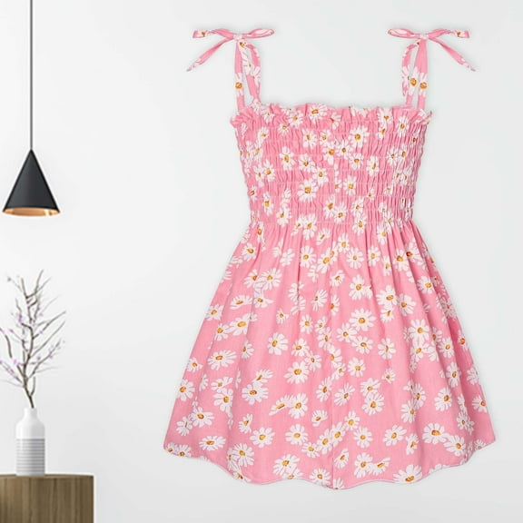 TIHLMK Toddler Girl Clothes Baby Girls Sleeveless Sling Dress Swing Party Dress