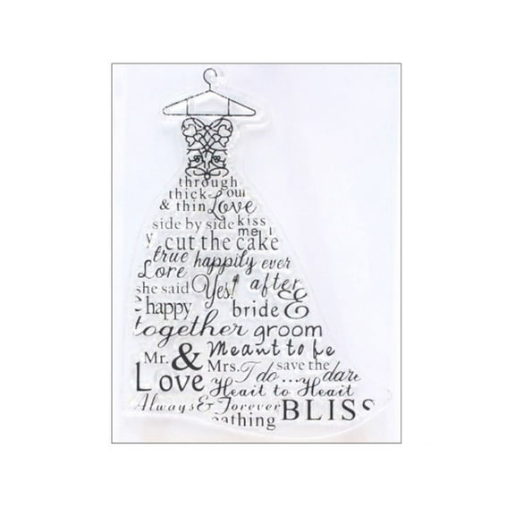 Clear Silicone Stamps Wedding Dress Transparent Stamp Seal Rubber Postage Stamp Seal DIY for Card Making Decoration