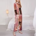 thumbnail image 3 of Pofeuu Makeup Brush on Pink Glitter Print Womens Pajamas Set Long Sleeve Sleepwear Button Down Nightwear Soft Pj Lounge Sets Button Down Pajamas Women-X-Large, 3 of 7