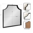 thumbnail image 5 of Kate and Laurel Travis Modern Scalloped Arch Wall Mirror, 26 x 28, Black, Decorative Scallop Arched Bathroom Mirror for Over Sink or for Use as Living Room Wall Decor Accent, 5 of 8