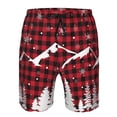 thumbnail image 3 of Pofeuu Christmas Tree Buffalo Plaid Prin Men's Swim Trunks Quick Dry Bathing Suit Swimming Board Shorts Mesh Lining Beach Swimwear-X-Large, 3 of 6