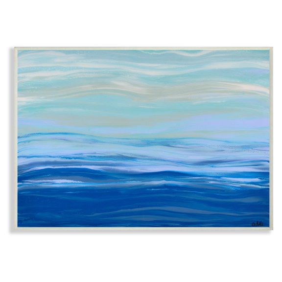 The Stupell Home Decor Collection Acrylic Resin Morning Ocean Gentle Abstract Wall Plaque Art, 10 x 0.5 x 15