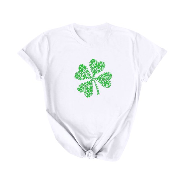 Timegard Haut de la Saint-Patrick pour Femmes Manches Courtes Graphique Cœur Confortable T-Shirt Décontracté