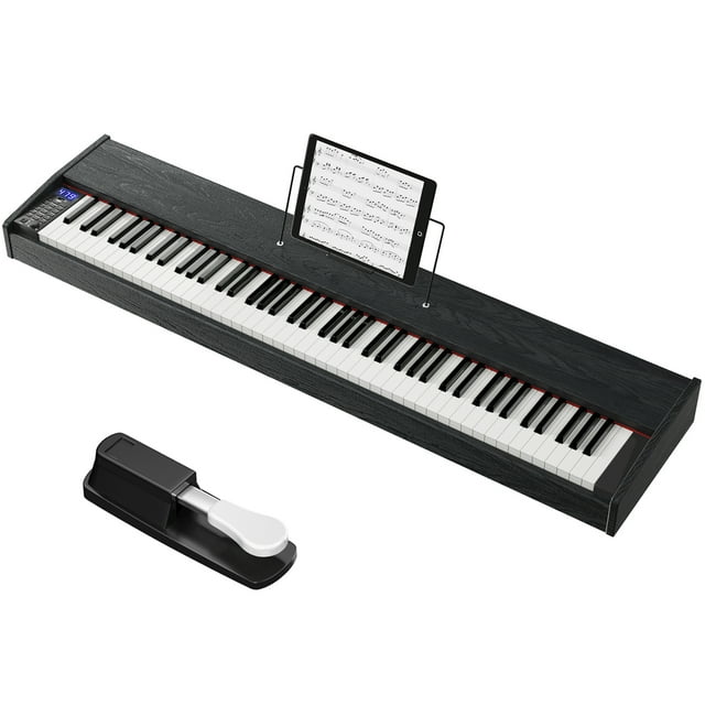 Sonart 88-Key Full Size Digital Piano Weighted Keyboard w/ Sustain Pedal Black