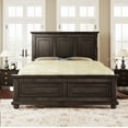thumbnail image 2 of Euroco Wood Vintage King Size Platform Bed, Traditional Town and Country Style, Rich Brown, 2 of 9