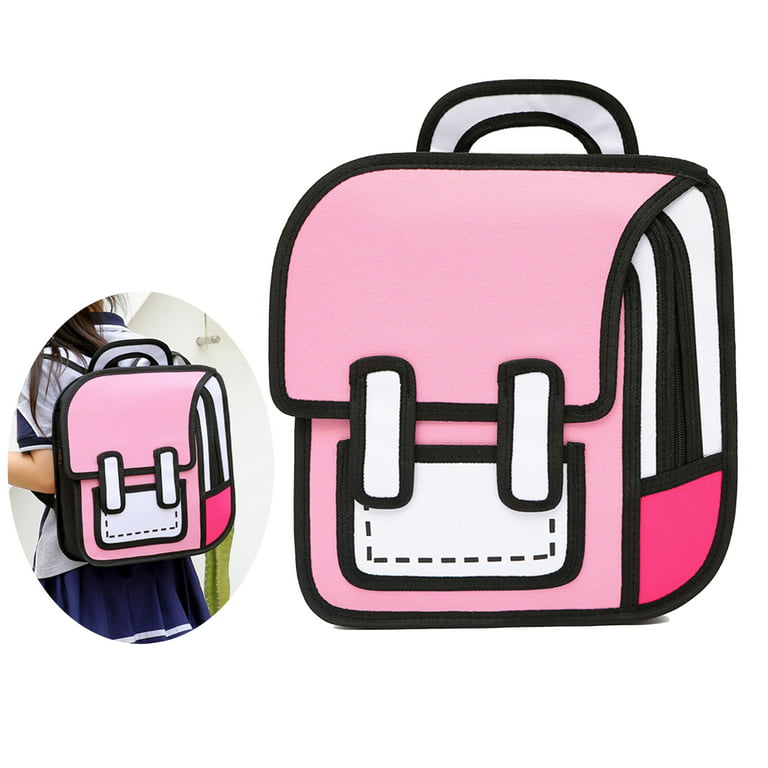 Fashion Unisex 3D Backpack Jump Style 2D Drawing Backpack Cute Cartoon  School Bag Comic Bookbag for Teenager Girls Boys Daypack Travel Rucksack  Bag 