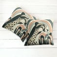 thumbnail image 3 of Ambesonne Cheetah Throw Pillow Cover Pack of 2, Mid Century Modern Minimal, 2 Pcs-20"x20", Peach Grey Teal and Eggshell, 3 of 5