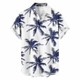 thumbnail image 4 of Tisuna Casual Summer Shirts For Men Floral Print Short Sleeve Lapel Collar Tops Comfortable Leisure Men'S Button Down Hawaii Shirts White Size S, 4 of 5