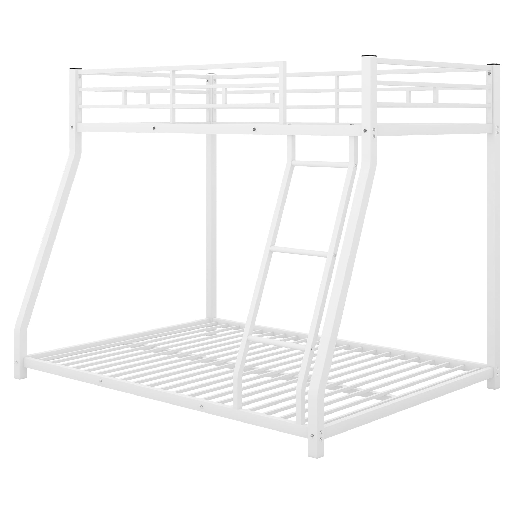 Euroco Metal Twin over Full Bunk Bed with Trundle, White