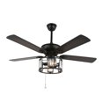 thumbnail image 4 of 52 Inch Indoor Crystal Reversible Blades Ceiling Fan with Remote Control, Pull Chain, 4 of 7