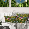 thumbnail image 2 of Designart Different Color Flowers in Field - Floral Throw Pillow - 18x18, 2 of 5