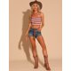 thumbnail image 3 of INSPIRE CHIC Top sin mangas de verano sin mangas con tirantes finos y tirantes finos con lazo a rayas arcoíris para mujer Púrpura multicolor L, 3 of 6