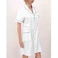 Women Medical Short Sleeve Dress Top Doctor Nurse Uniform Scrub
