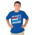 thumbnail image 4 of Red White Awesome American Patriot Crewneck T Shirts Boy Girl Teen Brisco Brands XS, 4 of 6
