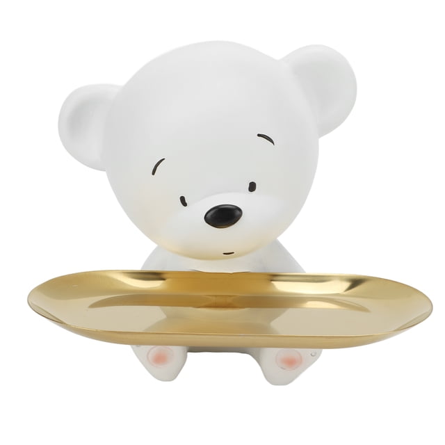 Emoshayoga Estatuilla de Oso, Bandeja de Almacenamiento de Llaves de Resina Respetuoso con el Medio Ambiente Forma de Oso Mano de Obra Exquisita para Dormitorio para Salón para Tienda