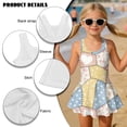 thumbnail image 4 of FOR U DESIGNS Girls One Piece Swimsuit with Skirt Comfortable Bathing Suit Swimwear Modest Beach Swim Dress for 3T-13Y, Spliced Flower, 4 of 7