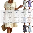 thumbnail image 4 of 2026 Summer Womens Plus Size Dress 100% Cotton Casual Short Sleeve V-Neck Button Front Hem Mini Dress, 4 of 8