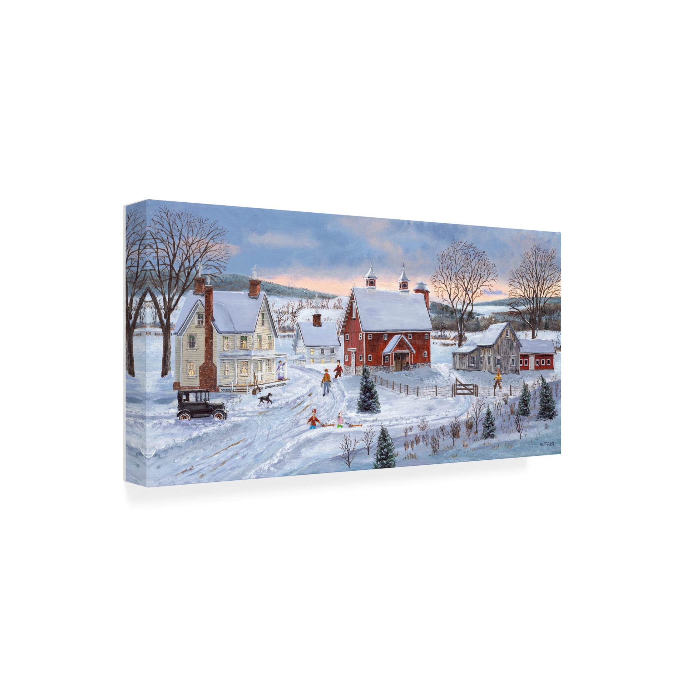 Canvas Wall Art - Bob Fair 'Call to Dinner' Wall Art for Living Room, Bedroom, or Office Décor by Trademark Fine Art - 19 x 10 Inches