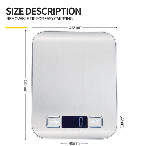 CYYI Digital Kitchen Scale with Stainless Steel Top, Silver photo 8