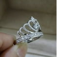 thumbnail image 2 of 2Ct Lab-Created Diamond Princess Crown Engagement Ring 14k White Gold Plated, 2 of 6
