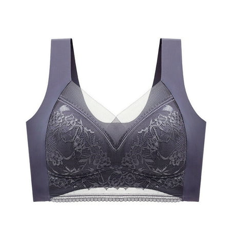 

MINM Comfort Womens Seamless Push Up Bra Shapewear Stretch Crop Top Lace Vest Sports