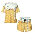 thumbnail image 4 of Picia White Ice Cream Pajamas Sets for Women Soft Short-Sleeved Pjs with Lounge Shorts Two Piece Sleepwear-X-Large, 4 of 9