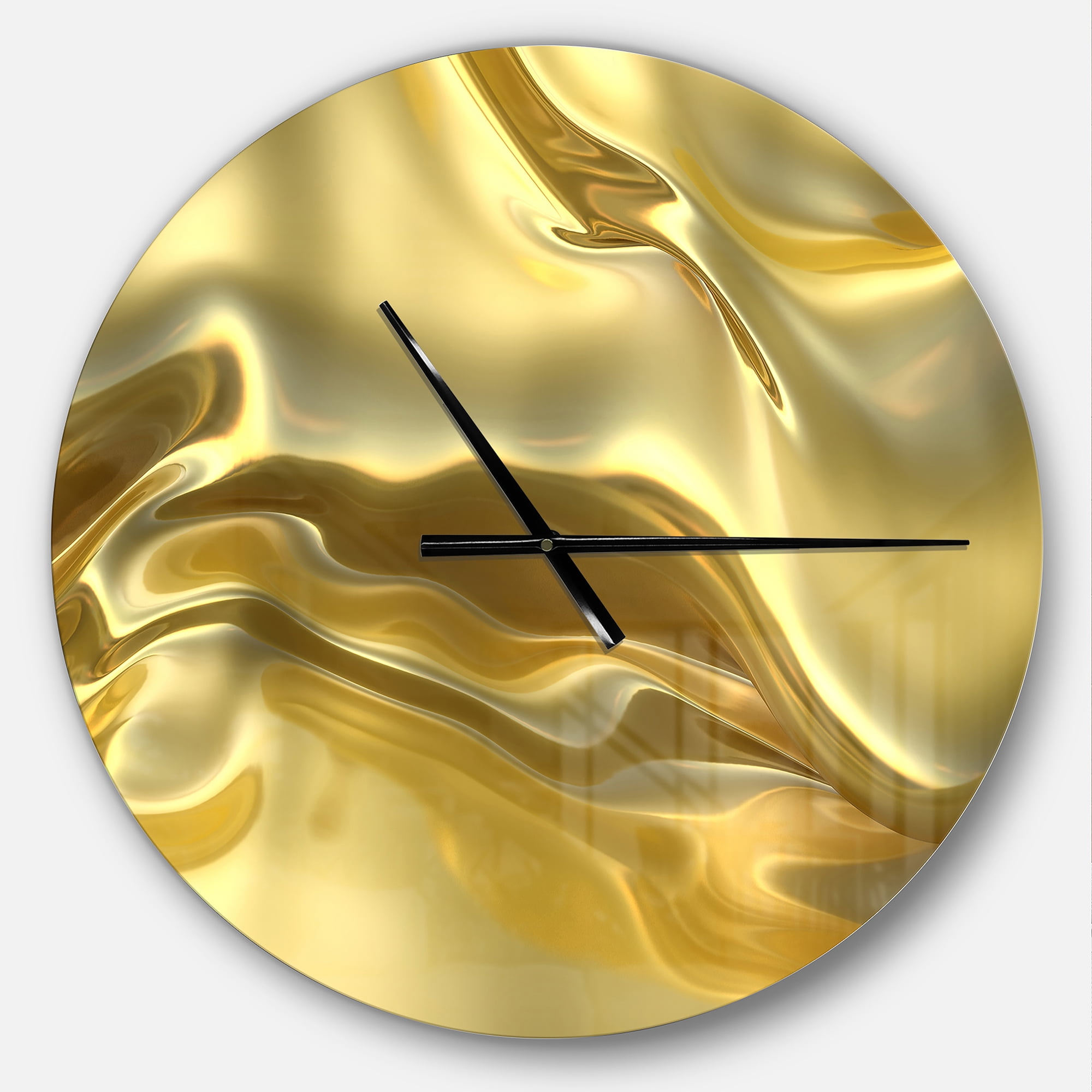 Designart 'Golden Cloth Texture ' Modern wall clock
