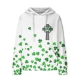 thumbnail image 3 of Women's St Patricks Day Sweatshirt Long Sleeve Crewneck Irish Shamrock Print Hoodie Plus Size Saint Patricks Shirt Army Green 2XL, 3 of 4