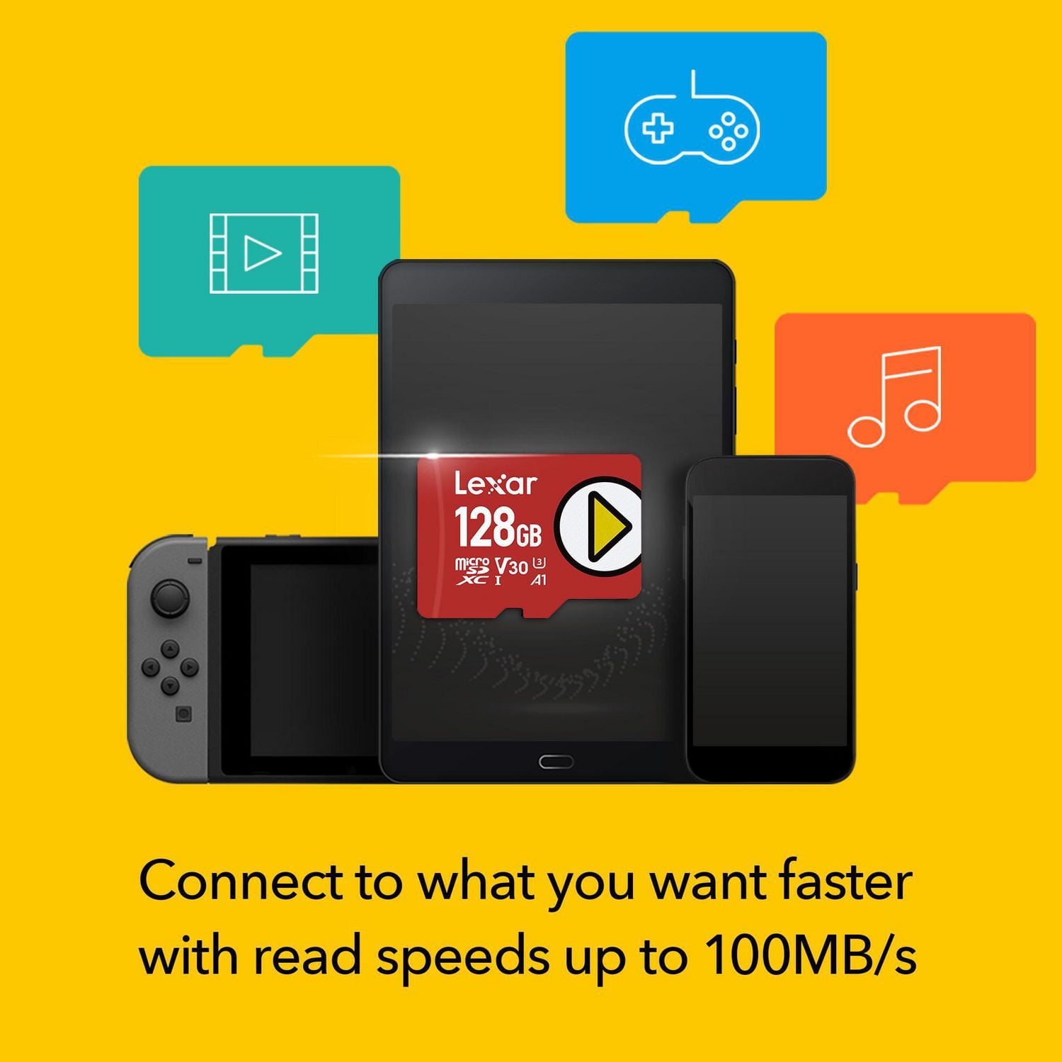 Lexar Play 128GB MicroSDXC Digital Memory Card, Micro SDXC Digital Memory