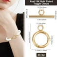 thumbnail image 2 of 25 Sets Toggle Clasps 18K Gold Plated 304 Stainless Steel T Bar Ring Closure Connector for Jewelry Making Bracelet Necklace DIY, 2 of 6